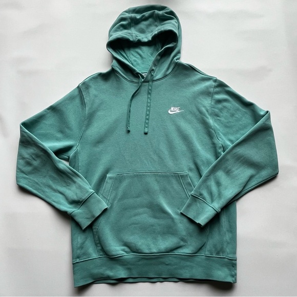 Men's Teal Nike Club Pull-Over Fleece Hoodie Size Small - Picture 1 of 9